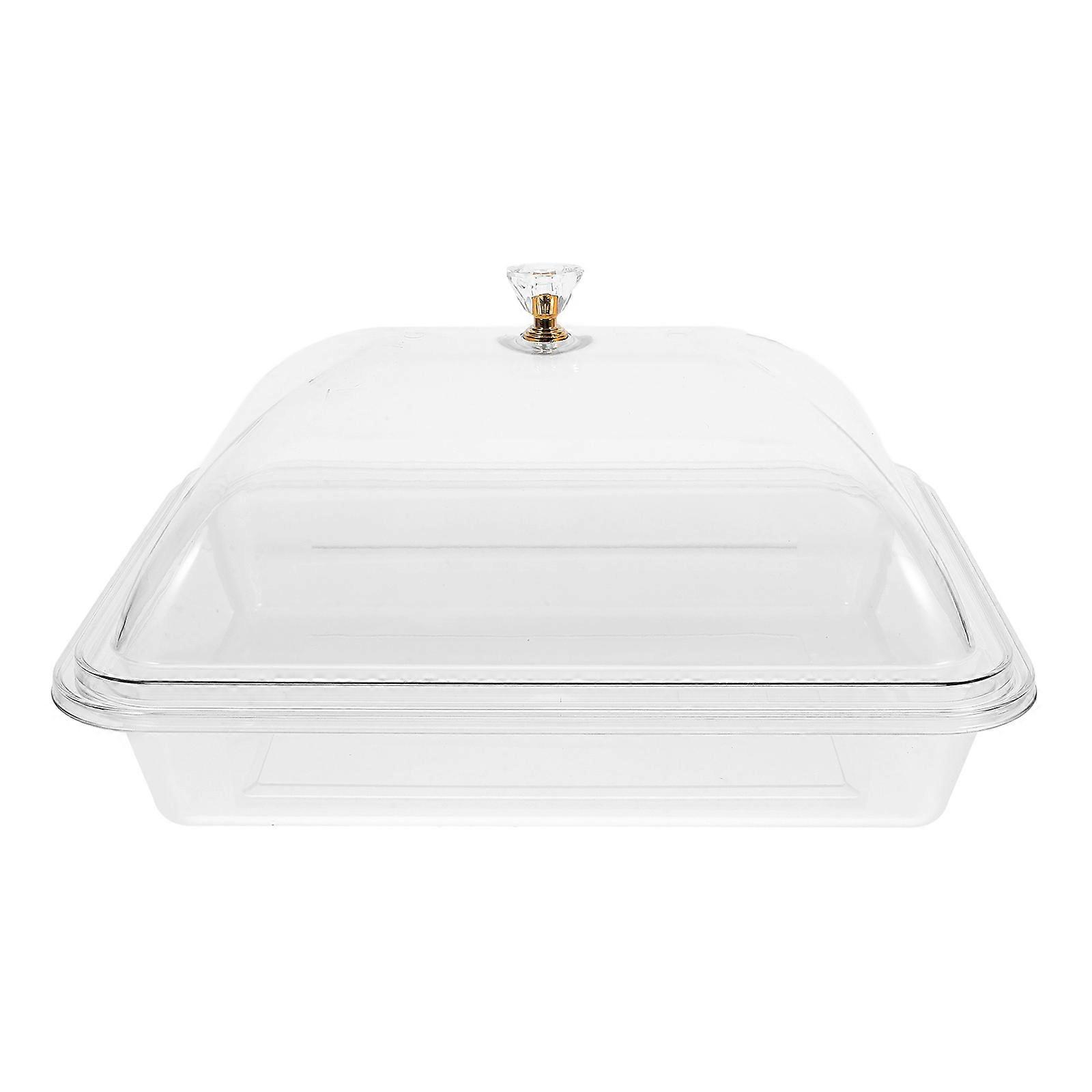 Clear Serving Tray Household Serving Tray with Lid 2Pcs Multi-Function Dessert