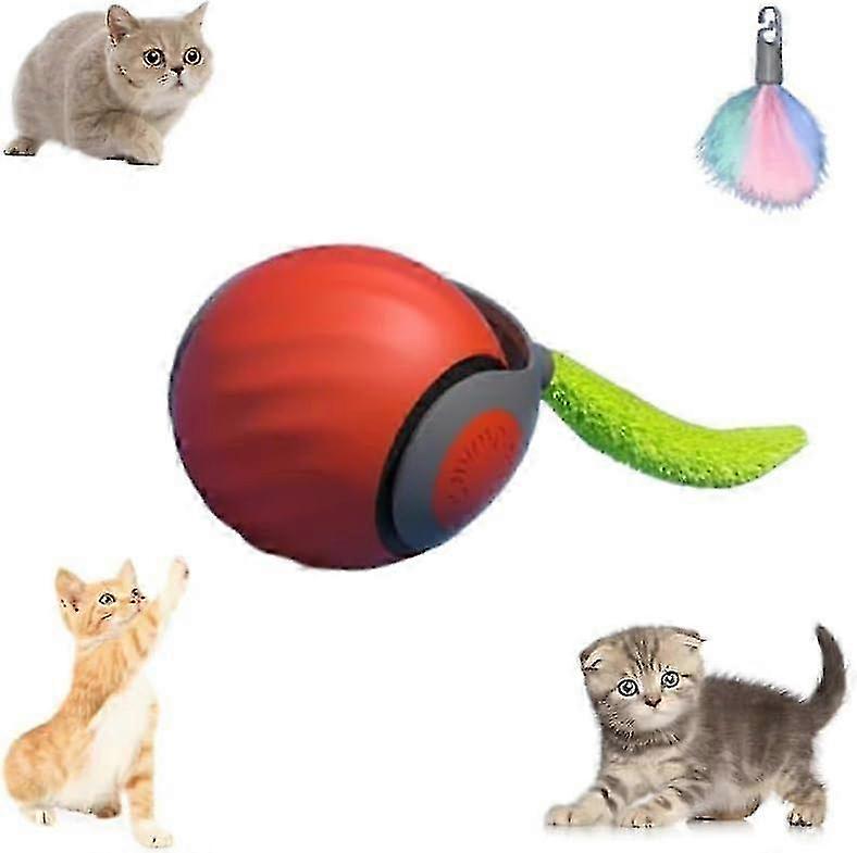 25-26 Speedy Cat Toy Automatic Moving Interactive Cat Toy Ball Orange