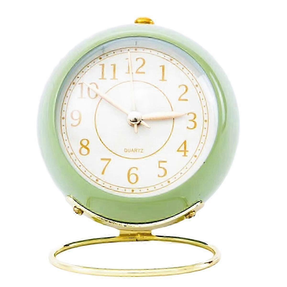 Small Silent Desk Clock with Retro Backlight and Simple Design Non-Ticking Battery Operated Desk Clock with Night Light Retro Backlight Small Desk Clo