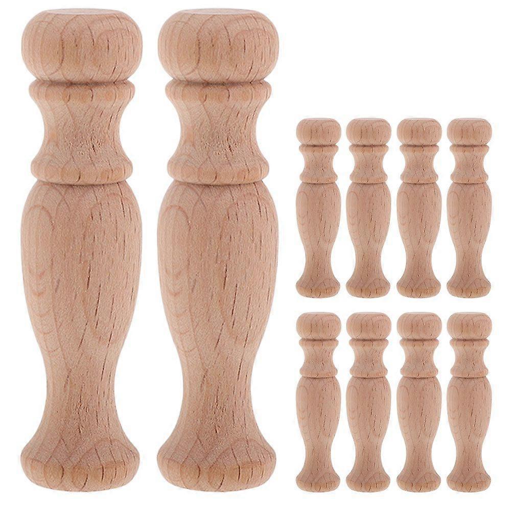 10pcs inachevé sculpté à la main en bois romain colonne poteau bricolage non peint pilier meubles balustre broche décalcomanie meuble armoire corbeau remplacement pour woo