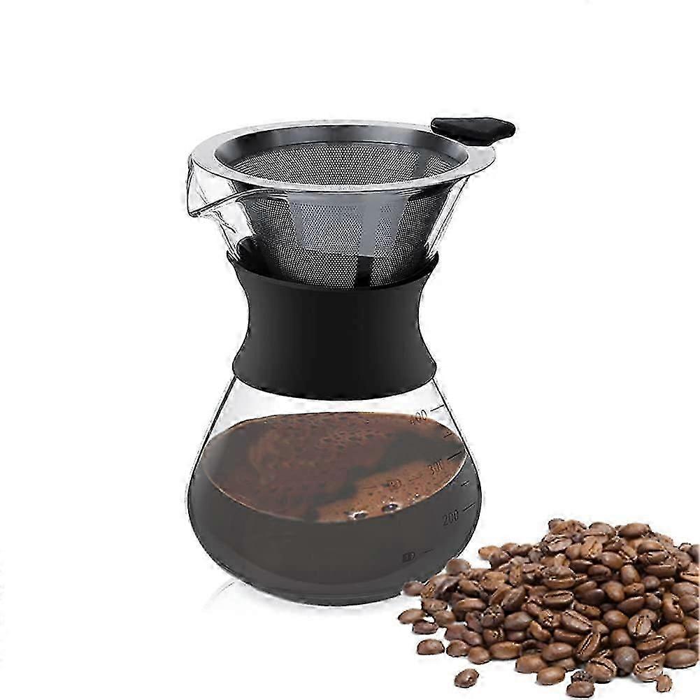 Pour-over coffee machine 401 ml, manual coffee machine, filter coffee machine, coffee machine with permanent filter, pour-over coffee machine, manual