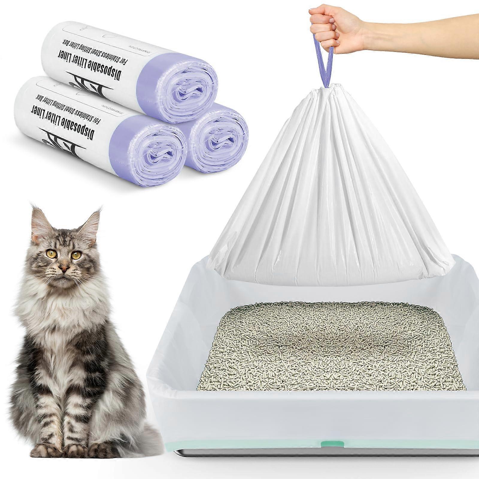 Extra Large Cat Litter Box Liners 40.9 X 17.7 Inch Jumbo Drawstring Bags Thick Leakproof Liner Refills Sifting Pack 21