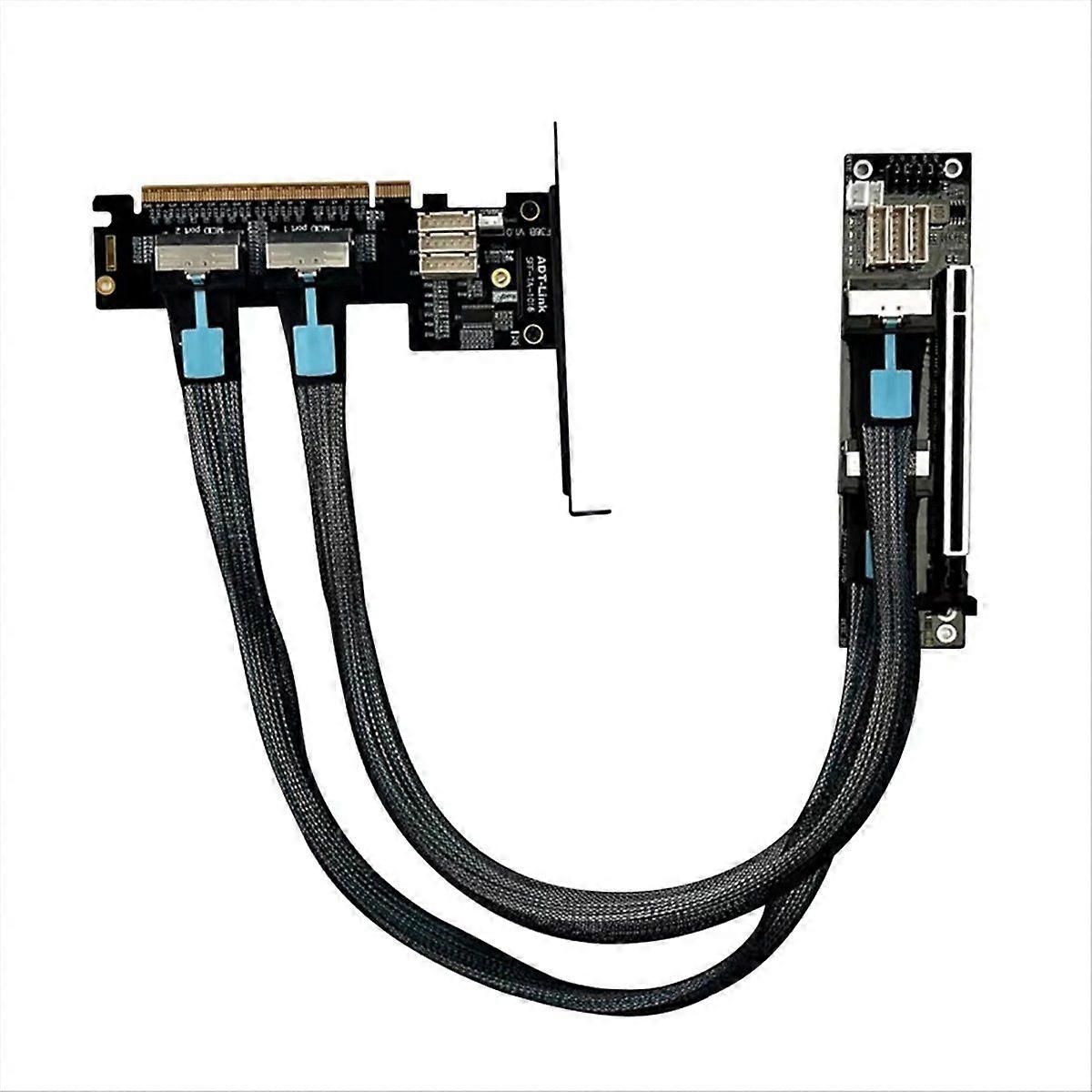 PCIe 4.0 X16 MCIO Graphics Card Split Card Extender Cable GEN4 PCIE X16 to X8 X8 Bifurcation Adapt
