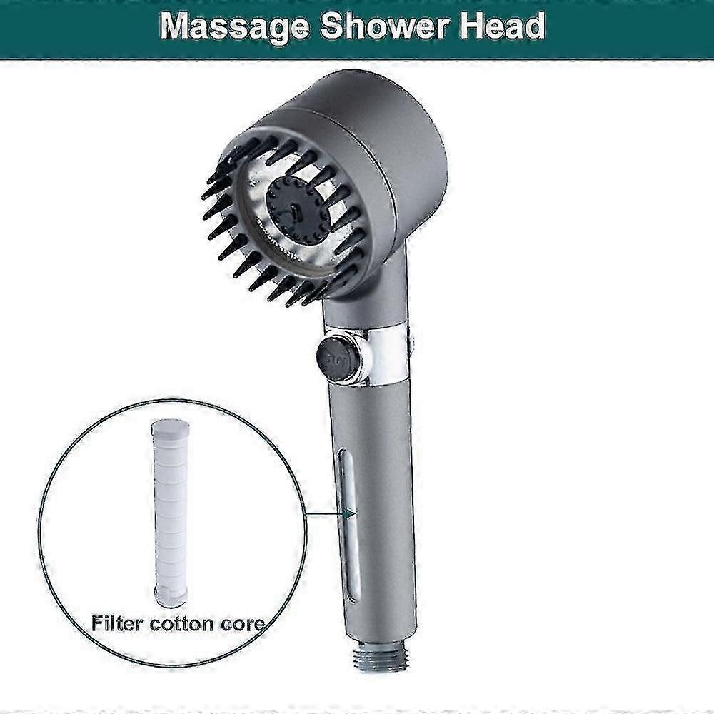 Eco Water-Saving High-Pressure Shower Head with Filter and 3-Mode Adjustable Pressure for Comfortable Massage in the Bathroom