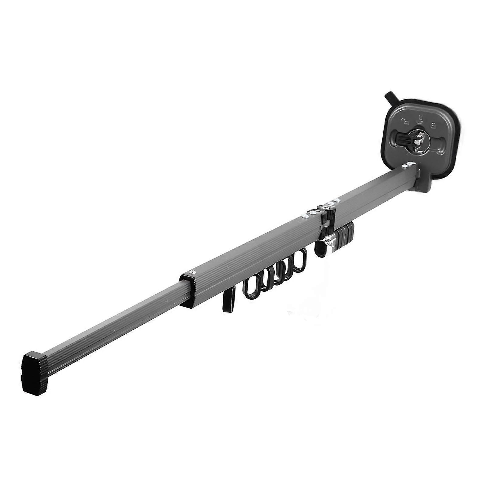 Retractable Clothes Drying Rack Wall Mount Drill Free Bifold Windproof Space Saver Suction Cup Clothes Hanger for Laundry 