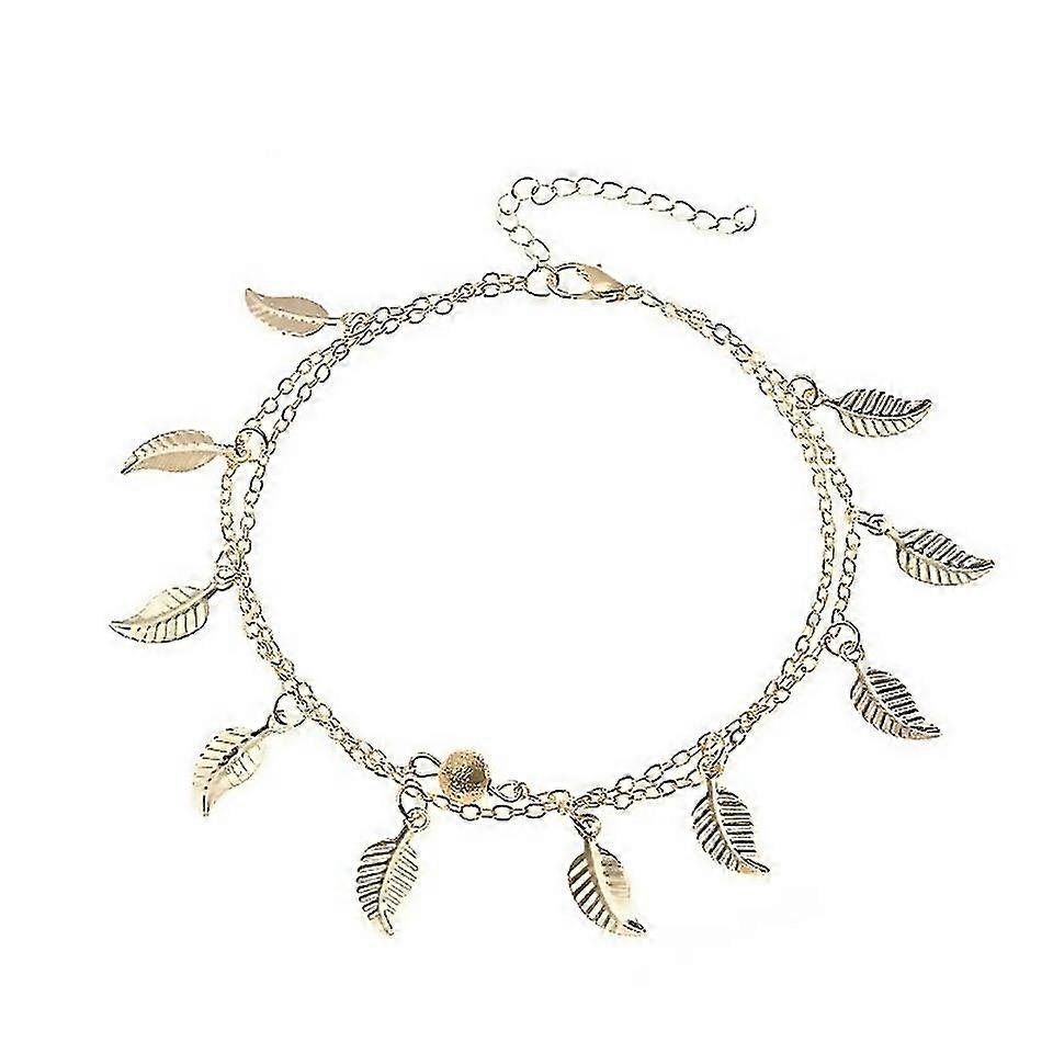 For Women Ankle Chain Retro Leaf Fringed Anklet