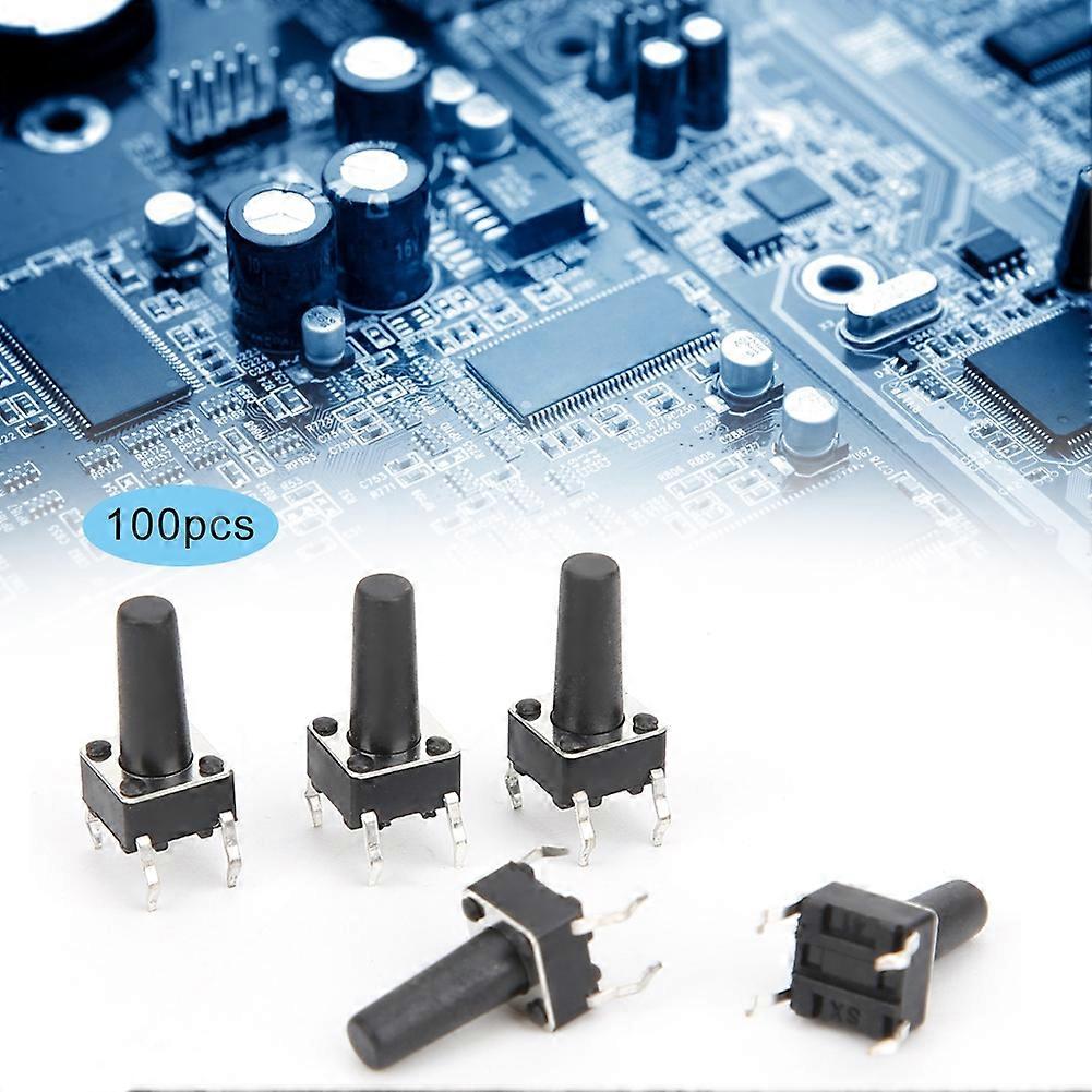100PCs Momentary Tactile Button Switch Compact Engineering Plastic DIP DC12V 6 x 12mm