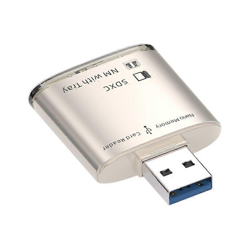 Draagbare USB2.0/USB3.0 naar NM-kaartlezer Aluminiumlegering Shells Constructie