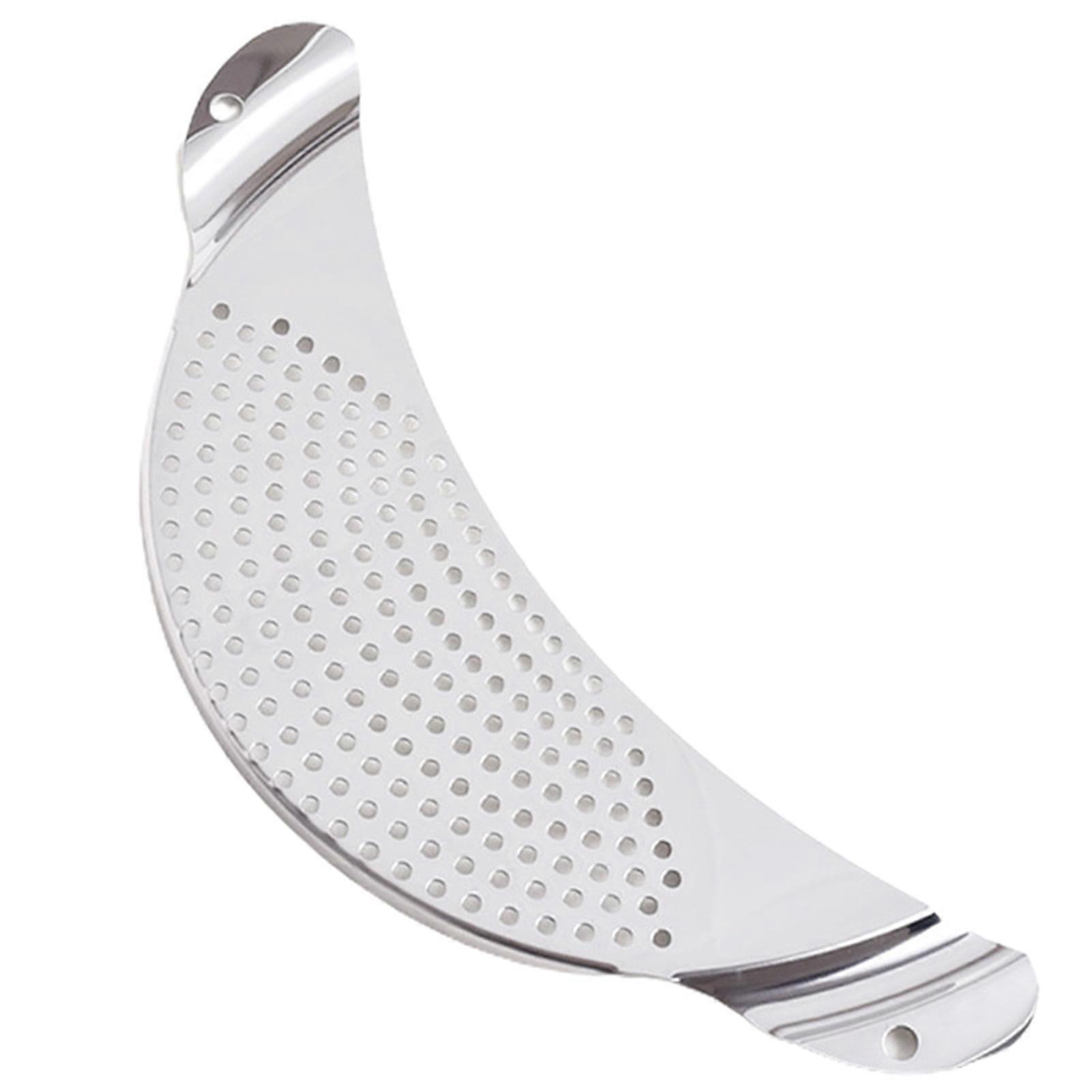 Hariumiu Stainless Steel Strainer for Pasta, Half-moon Design, Space-saving Handle, Durable & Easy to Use Drainer