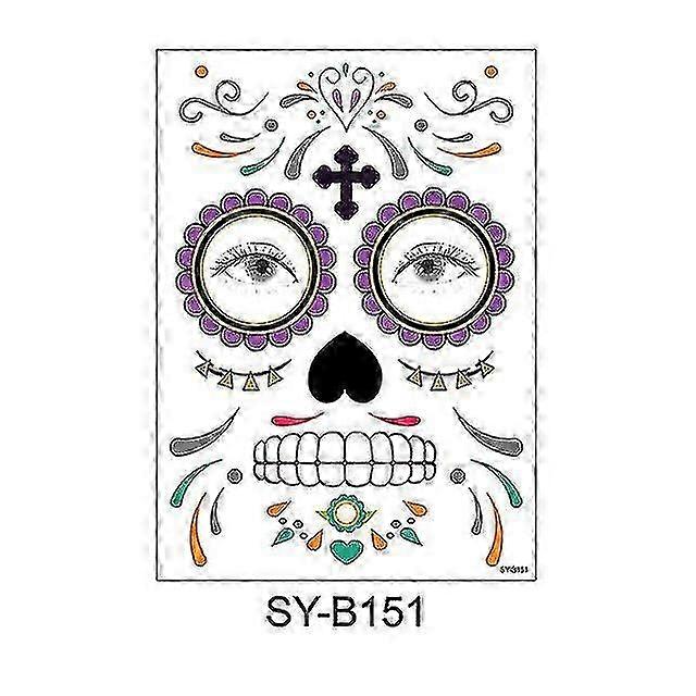 Day Masquerade Waterproof Face Tattoo Sticker Funny Design #8