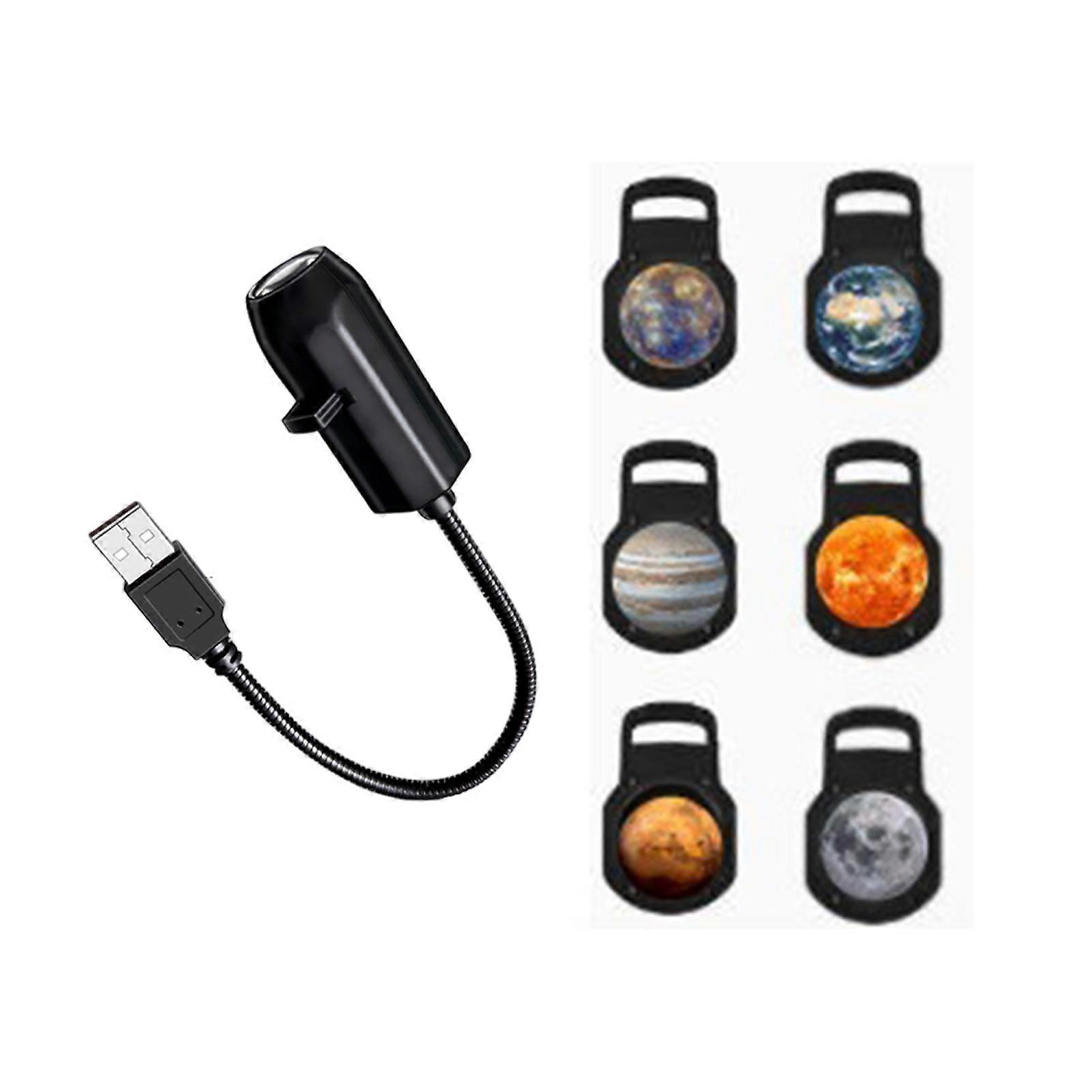 Planet Projection Night Lamp USB Direct Insertion Projection Light 360 Degree Rotating LED Planet Projector Lamp Multicolor