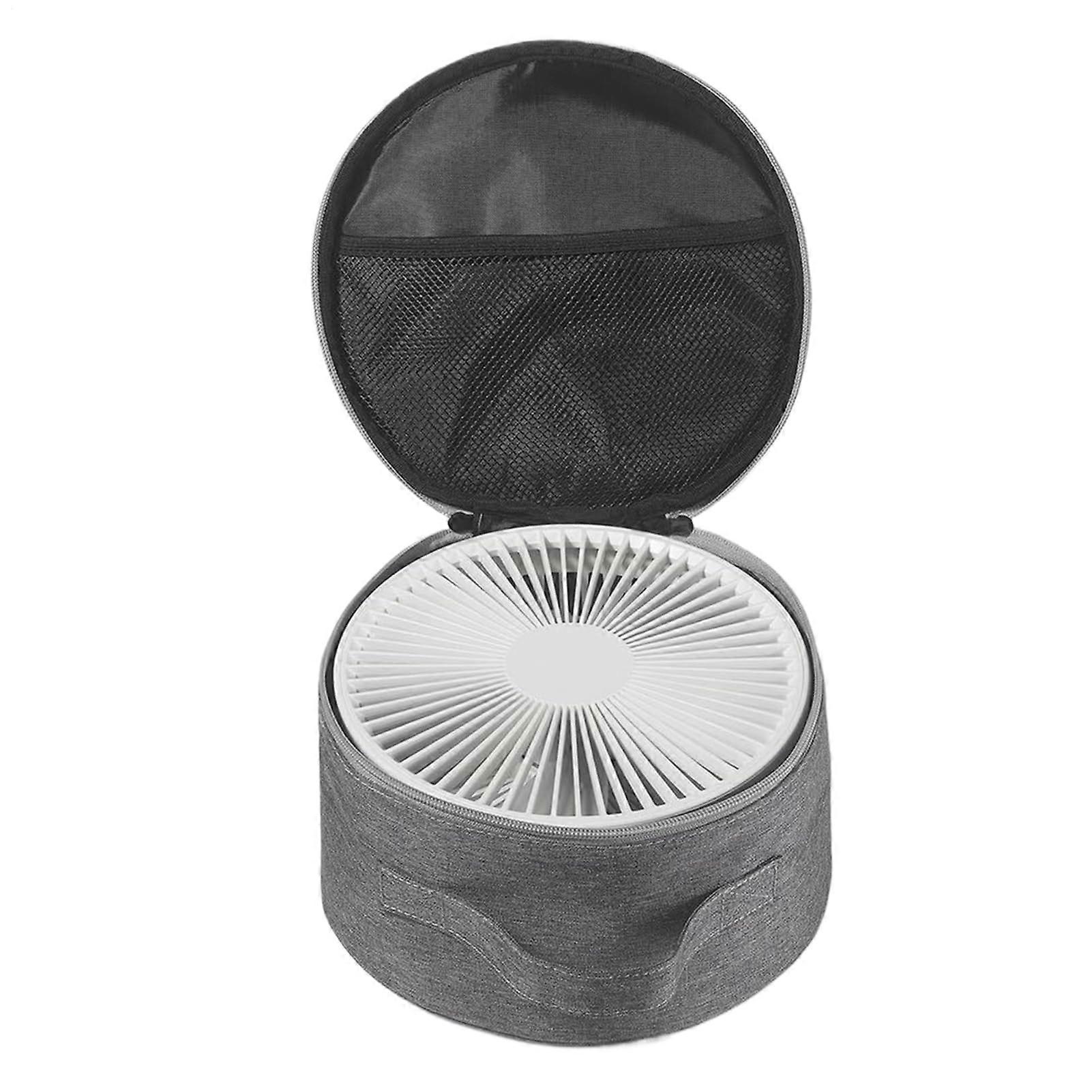 Folding Telescopic Fan Storage Bag with Breathable Padded Case, Round Zipper Lid for Travel and Home
