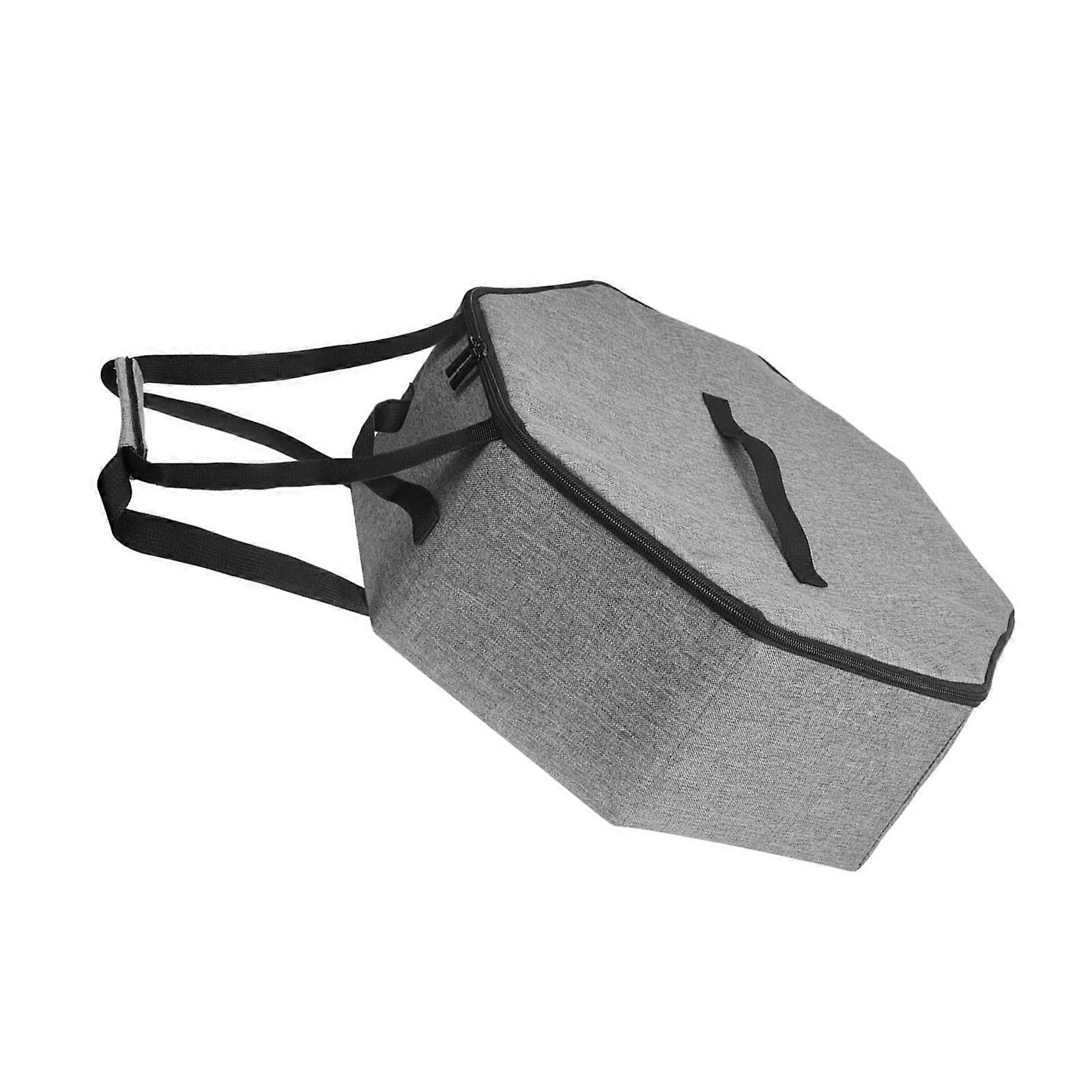 Waterproof Hat Storage Bag Polyester Carrying Case Foldable Spacious Caps Organizer with Zippered Lid and Handle  Light Grey