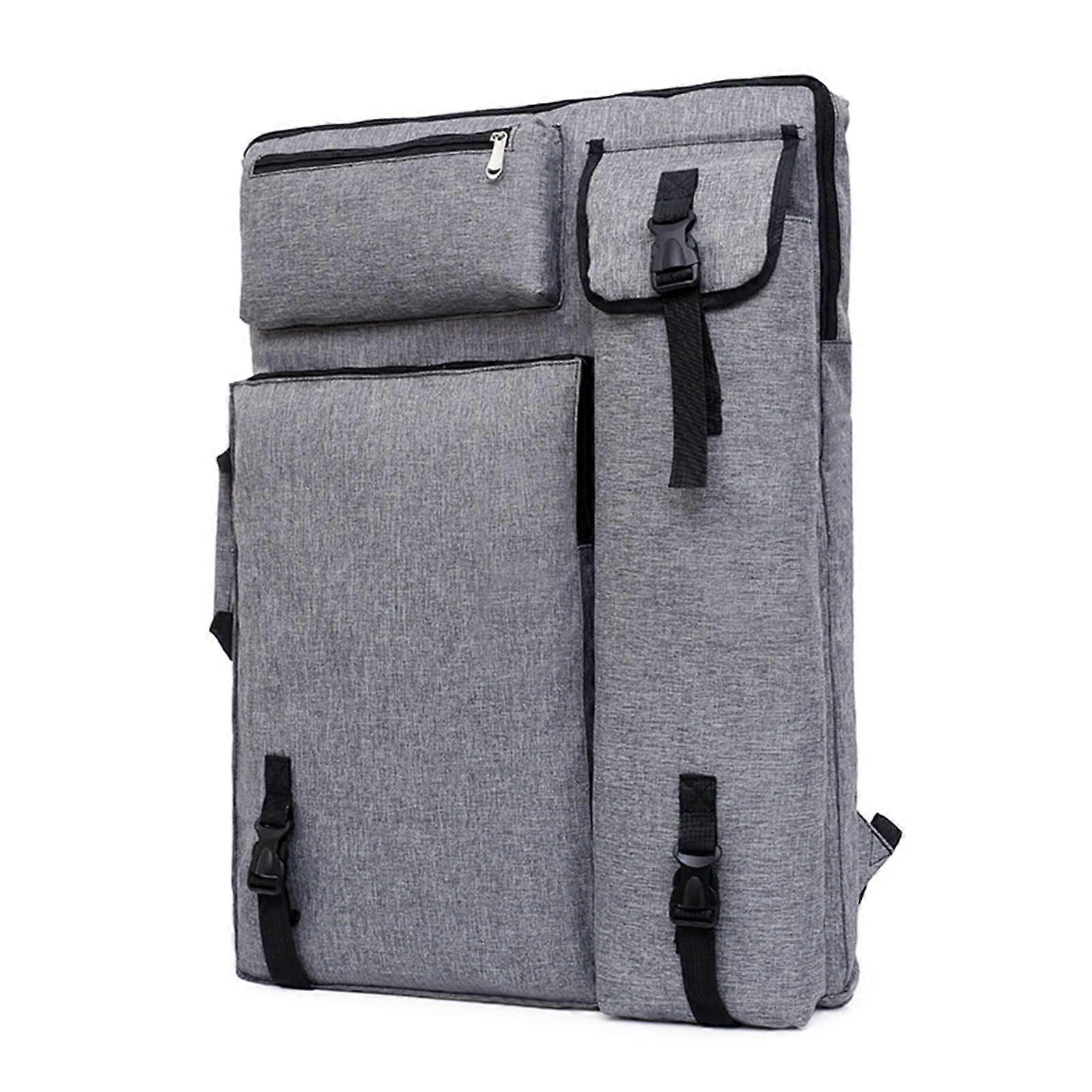 Large Art Portfolio Bag with Zipper for Student Drawing Boards and Sketch Storage 47x5x65cm Grey
