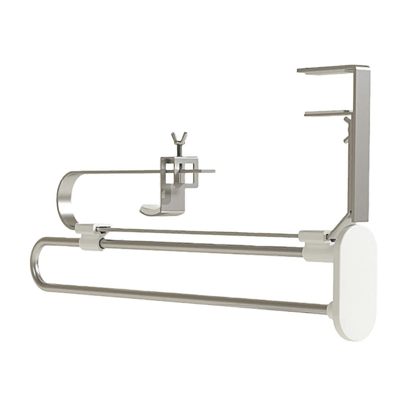 Pull Down Closet Rail Adjustable Wardrobe Hanger System ABS Stainless Steel Iron Frame Space Efficient Storage Rack Multicolor