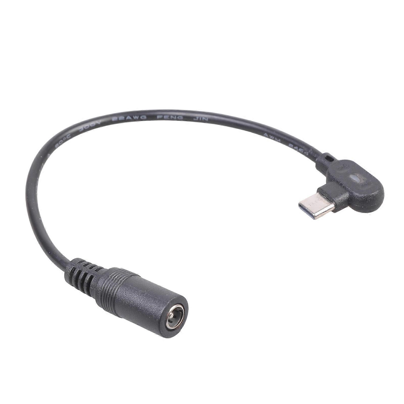 90 Degree Angled USB C Male To 5.5x2.1mm Female Power Cable 9V 12V 15V 20V Fixed Voltages Output For LED Router Fan Speaker Multicolor