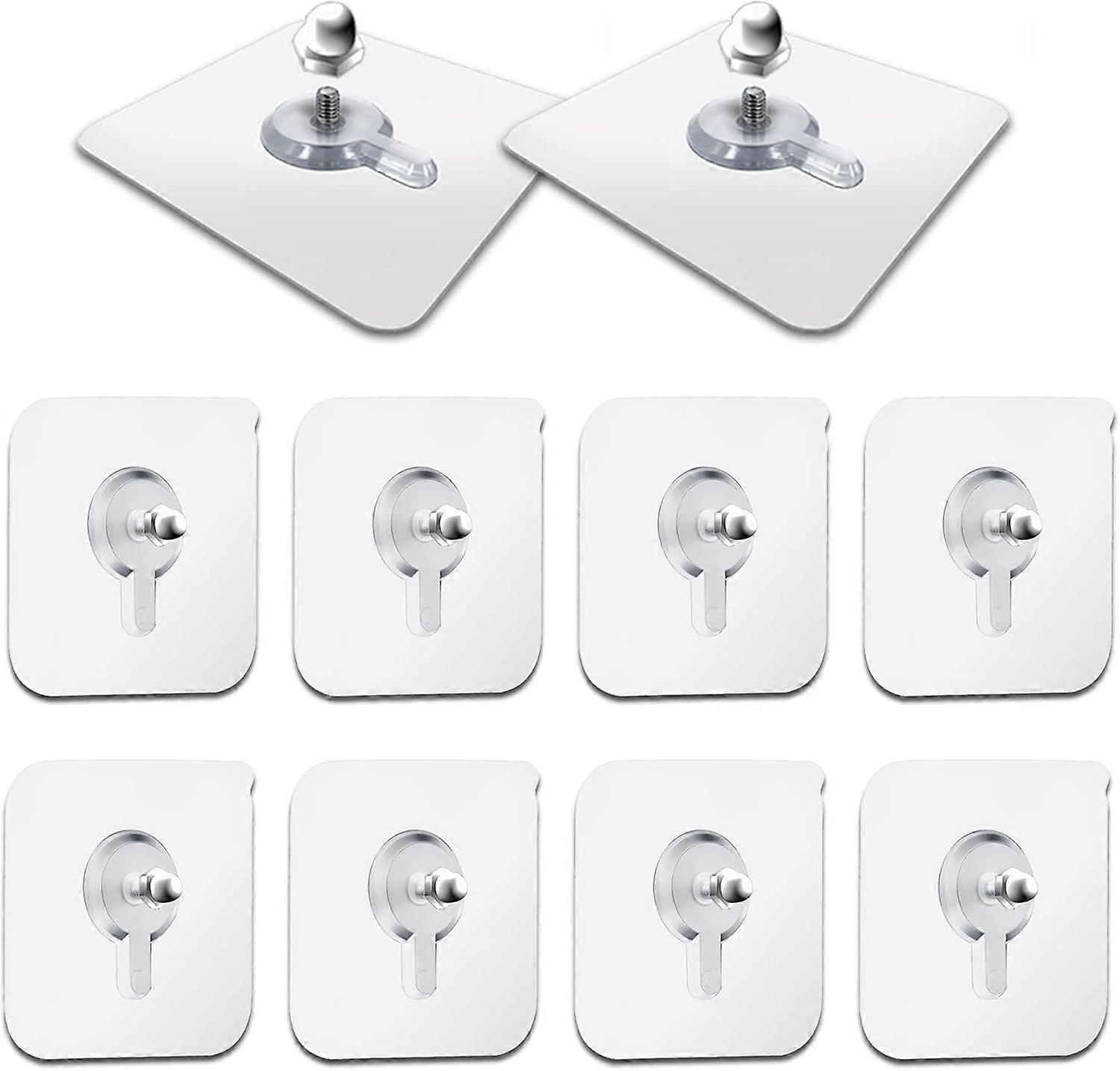 10pcs Self-Adhesive Screw Hooks for Easy Installation