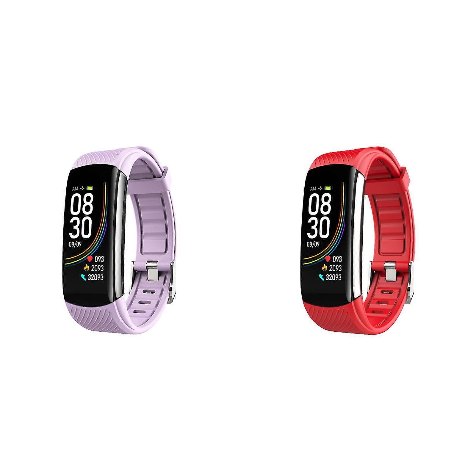Smart Bracelet Color Screen Bluetooth Exercise Oxygen Sleep Gift *2PCS