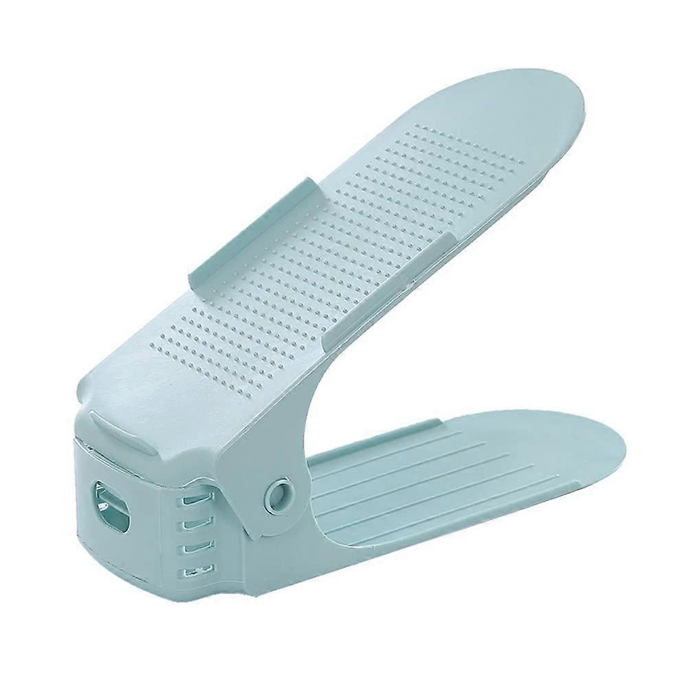 8 Pack Adjustable Double Layer Shoe Rack Space Saving Organizer Shelf for Home Storage (Blue)