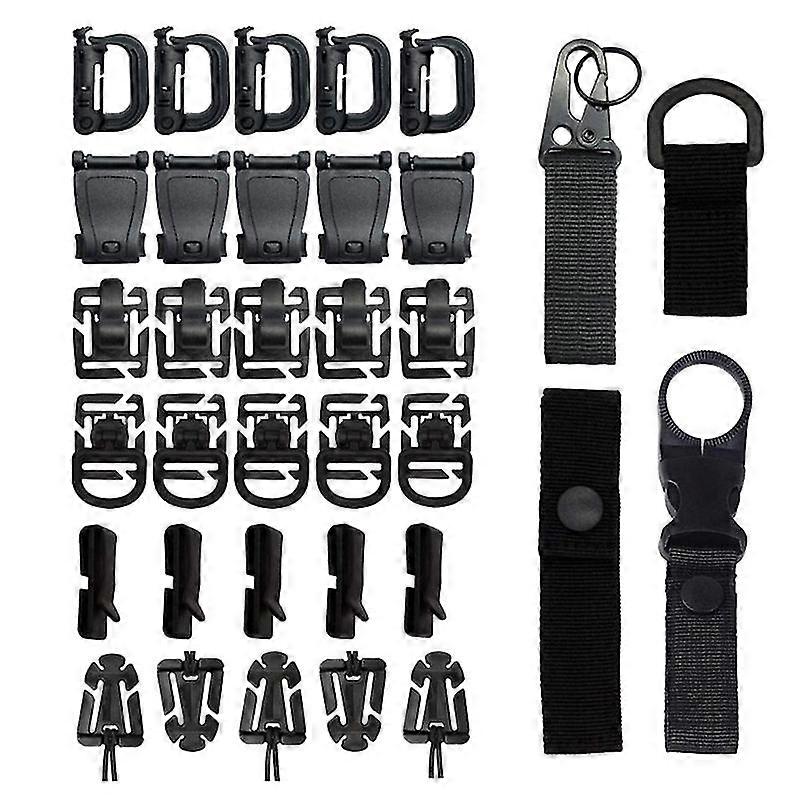 34PCS Tactics Bag Clip Strap Set for Tactics Backpack Bag, D-Rings Locking
