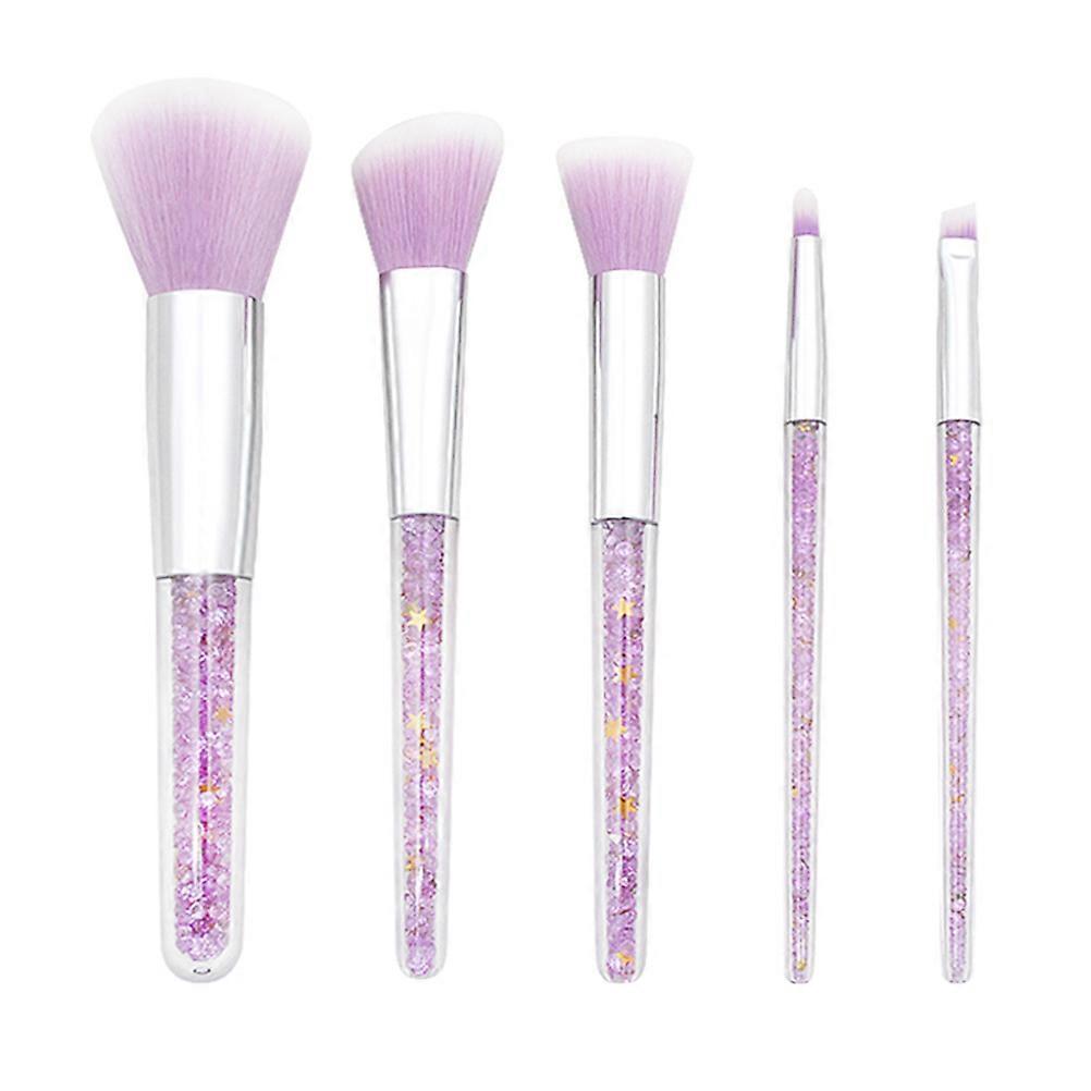 Professional Makeup Brush Set for Makeup Use 5Pcs Violet Cosmetic Kit