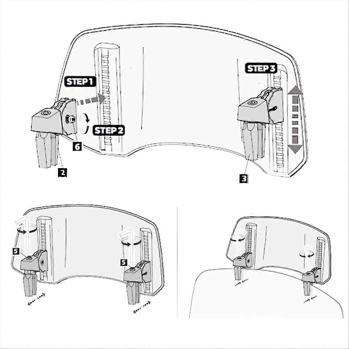 Motorcycle Windshield Extension Adjustable Spoiler Deflector for 