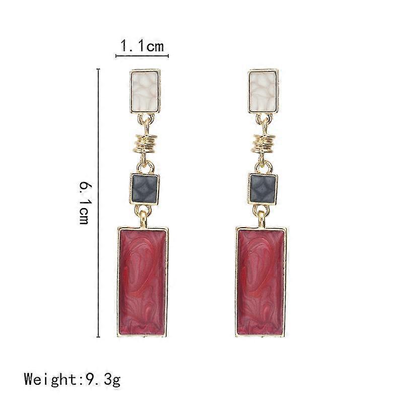 Rectangular Earring Girl Square Design Drop Earring Long Geometric Earrings