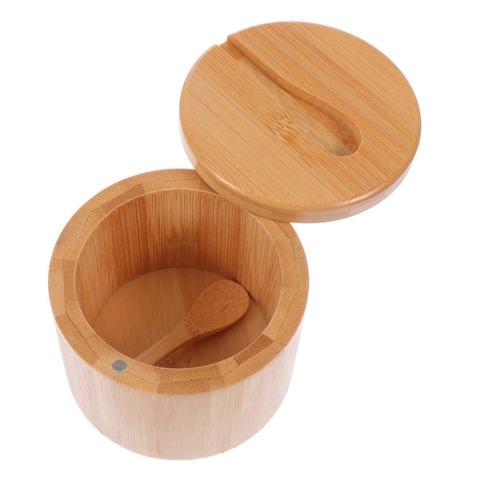 Airtight Spice Jar Set with Bamboo Containers and Spoons, 3Piece Kitchen Condiment Storage