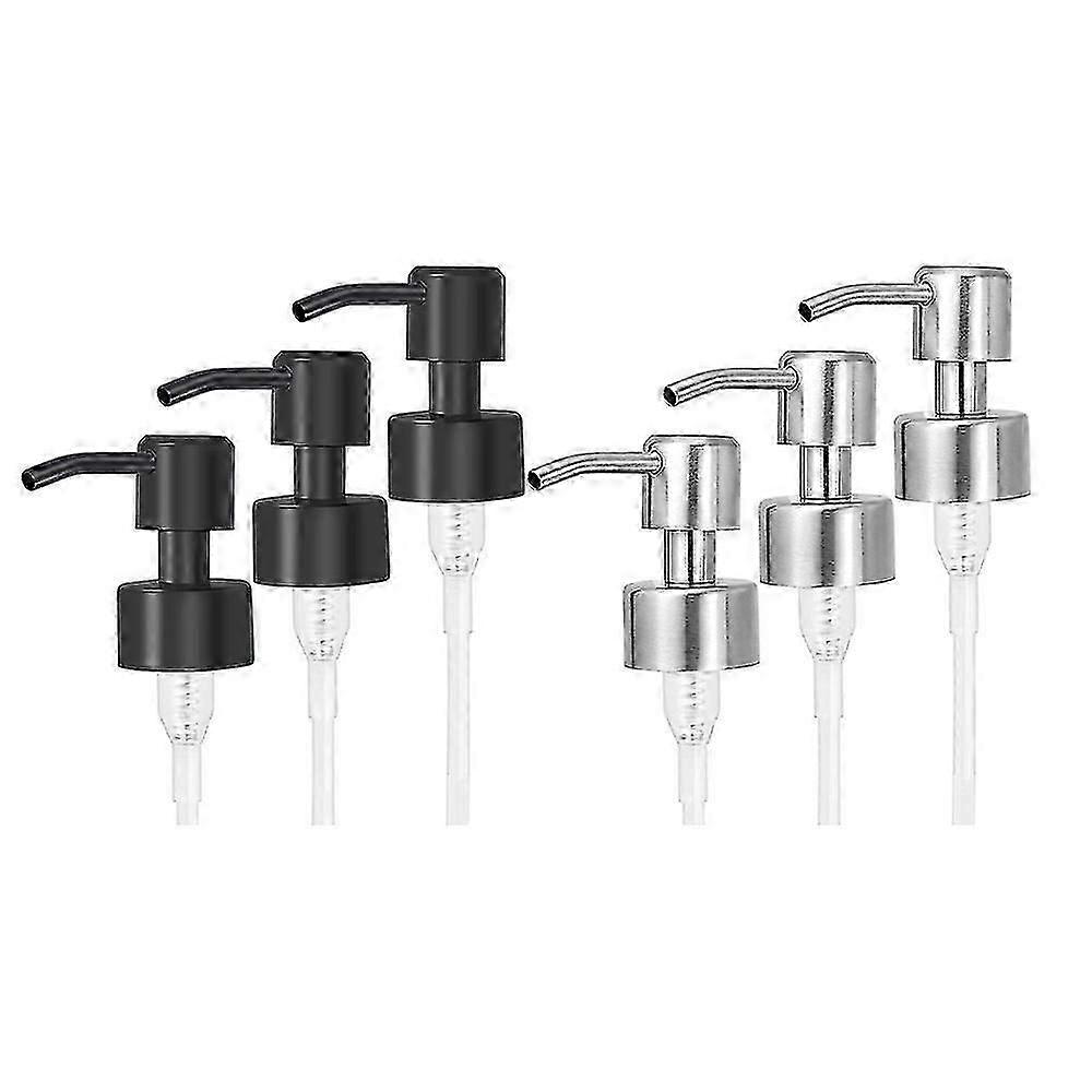 6 قطع الفولاذ المقاوم للصدأ استبدال مضخة موزع الصابون السائل مع موضوع لمعيار 28/400 الرقبة سي