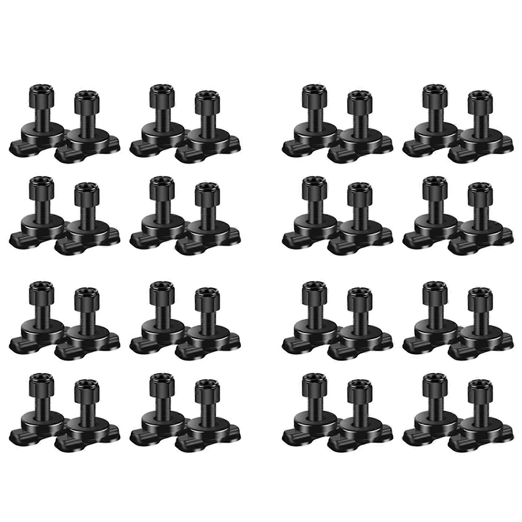 32 Pcs L-Track Double Lug Threaded Stud Nut Fitting Tie Down Used with L Track Rail for Truck Bed,Trailer Cargo