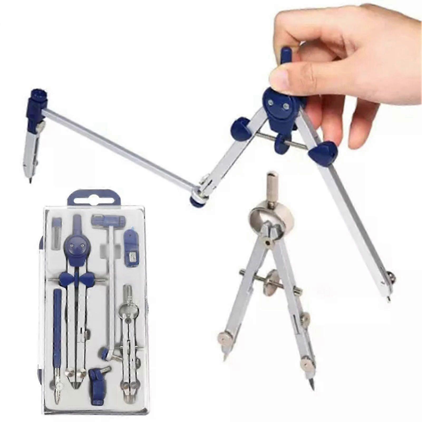 Stainless Steel Compass Set with Extension Bar for Students and Engineers