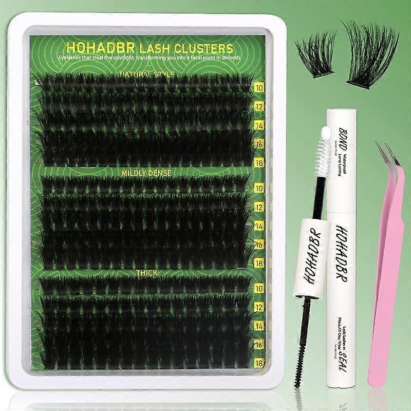 HOHADBR Lash Clusters Lashes Cluster Wispy Individual Lashes Clusters Individual Lashes Thick Volume Eyelash Eyelash Extension Eyelashes Ext