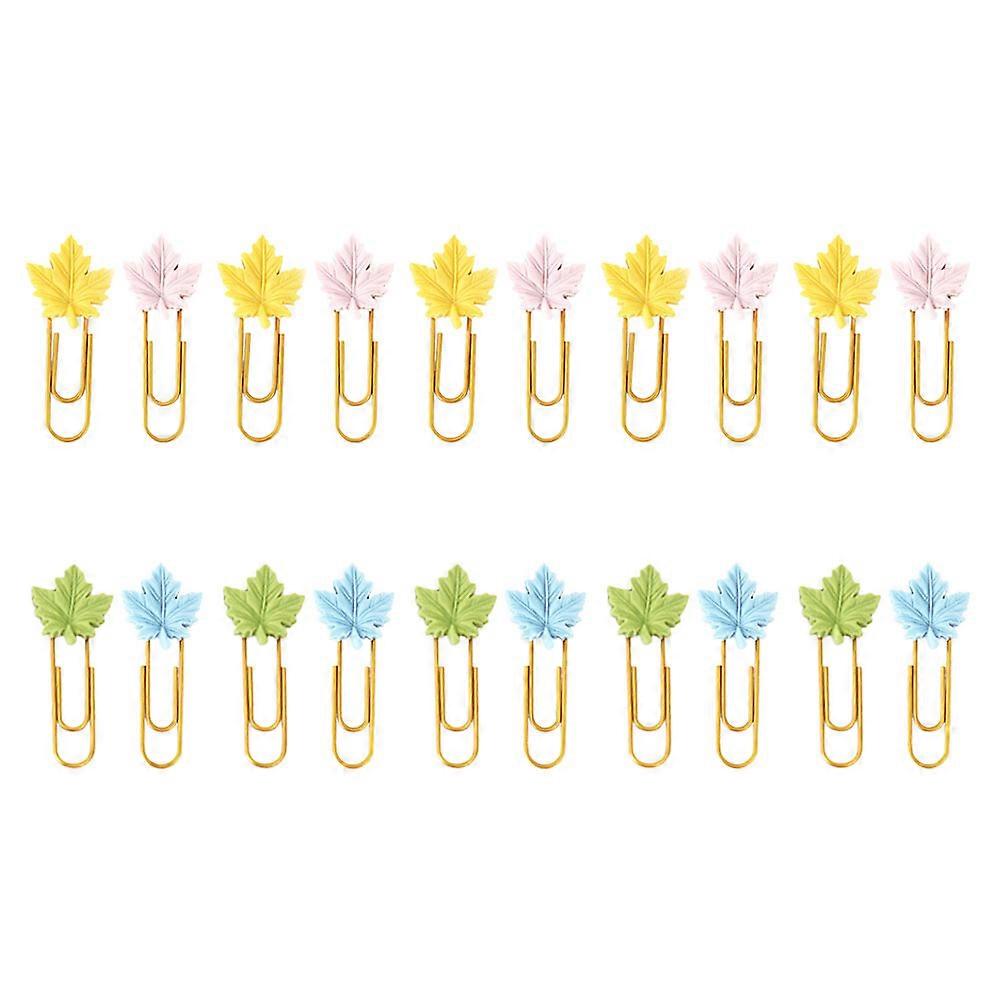 Metal Maple Leaf Shaped Paper Clips for Office Bookmark Clips 20Pcs