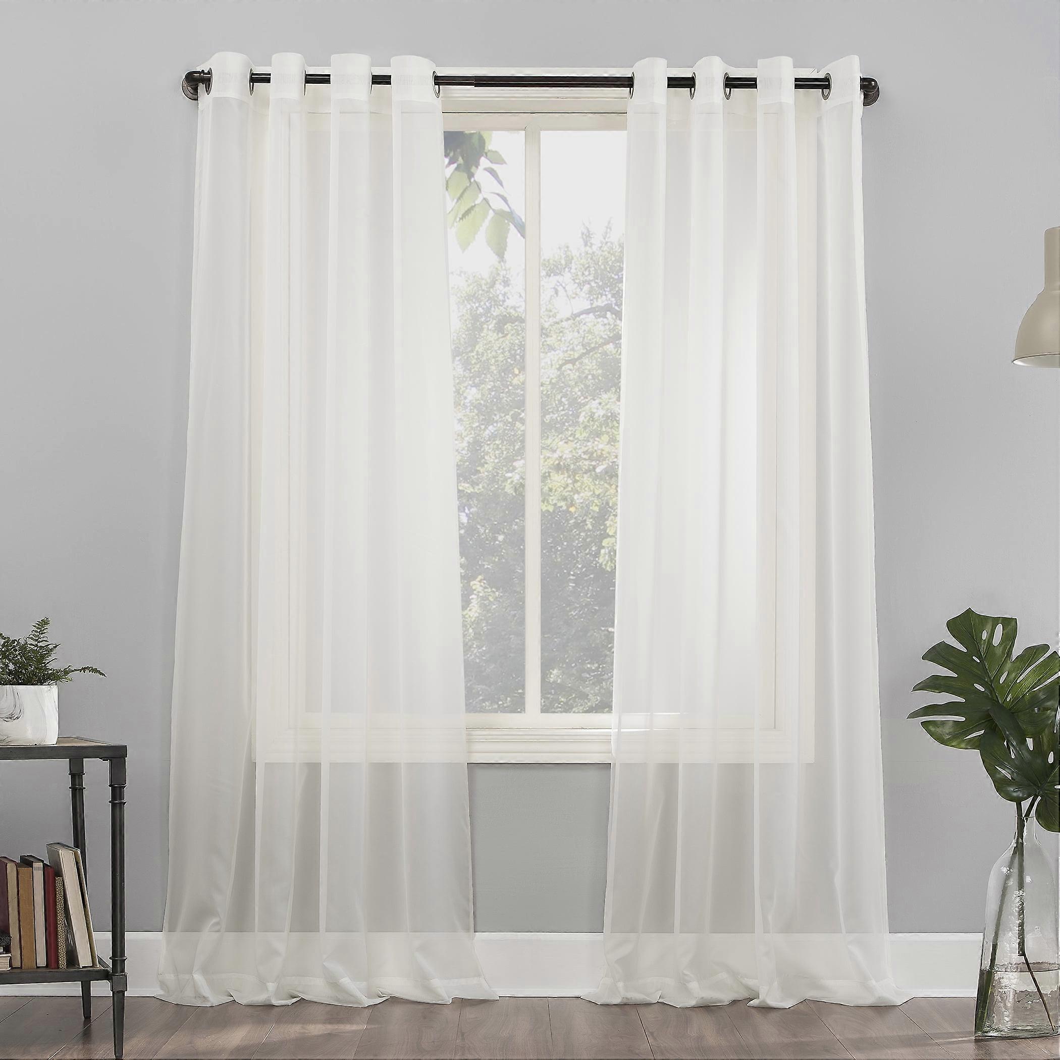 No. 918 Emily Voile Sheer Grommet Curtain Panel, 59"x108", Eggshell