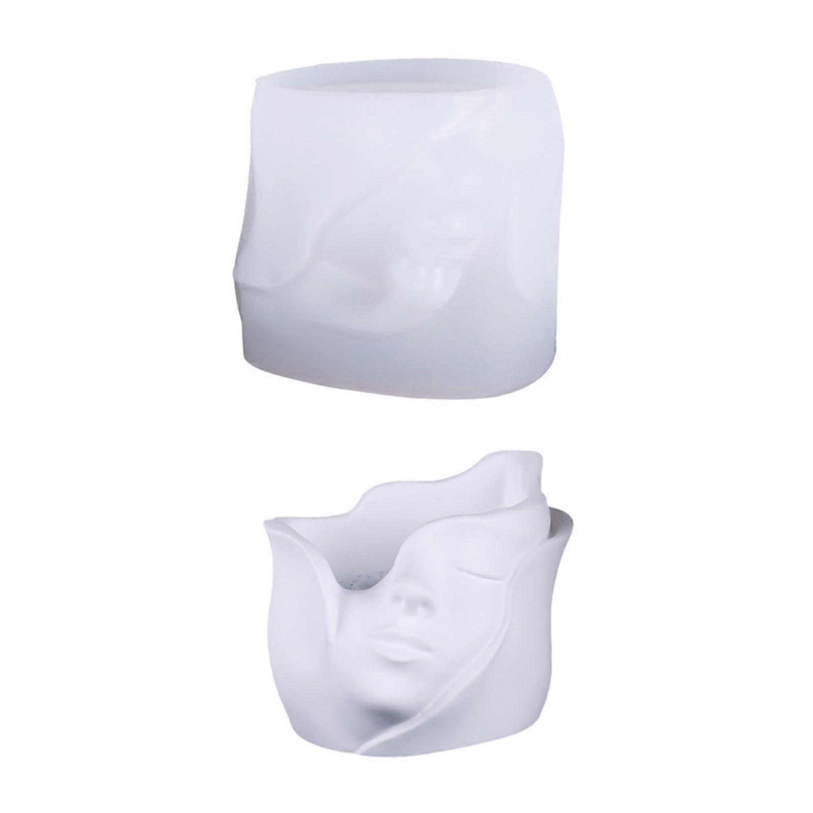 Silicone Resin Mold Human Face Shape Planter Vase Epoxy Mold for Crafting and Storage