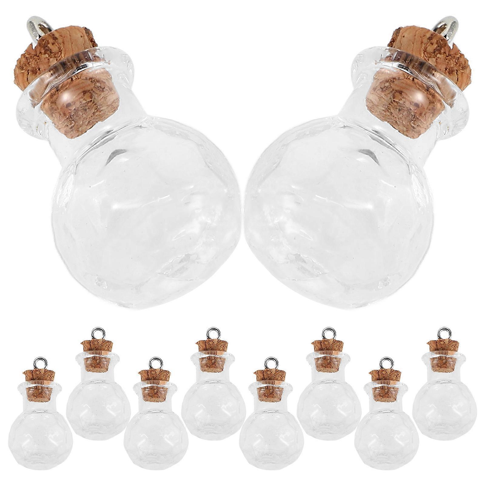Tiny Glass Jars with Corks for Storage Mini Glass Bottles 10Pcs Set
