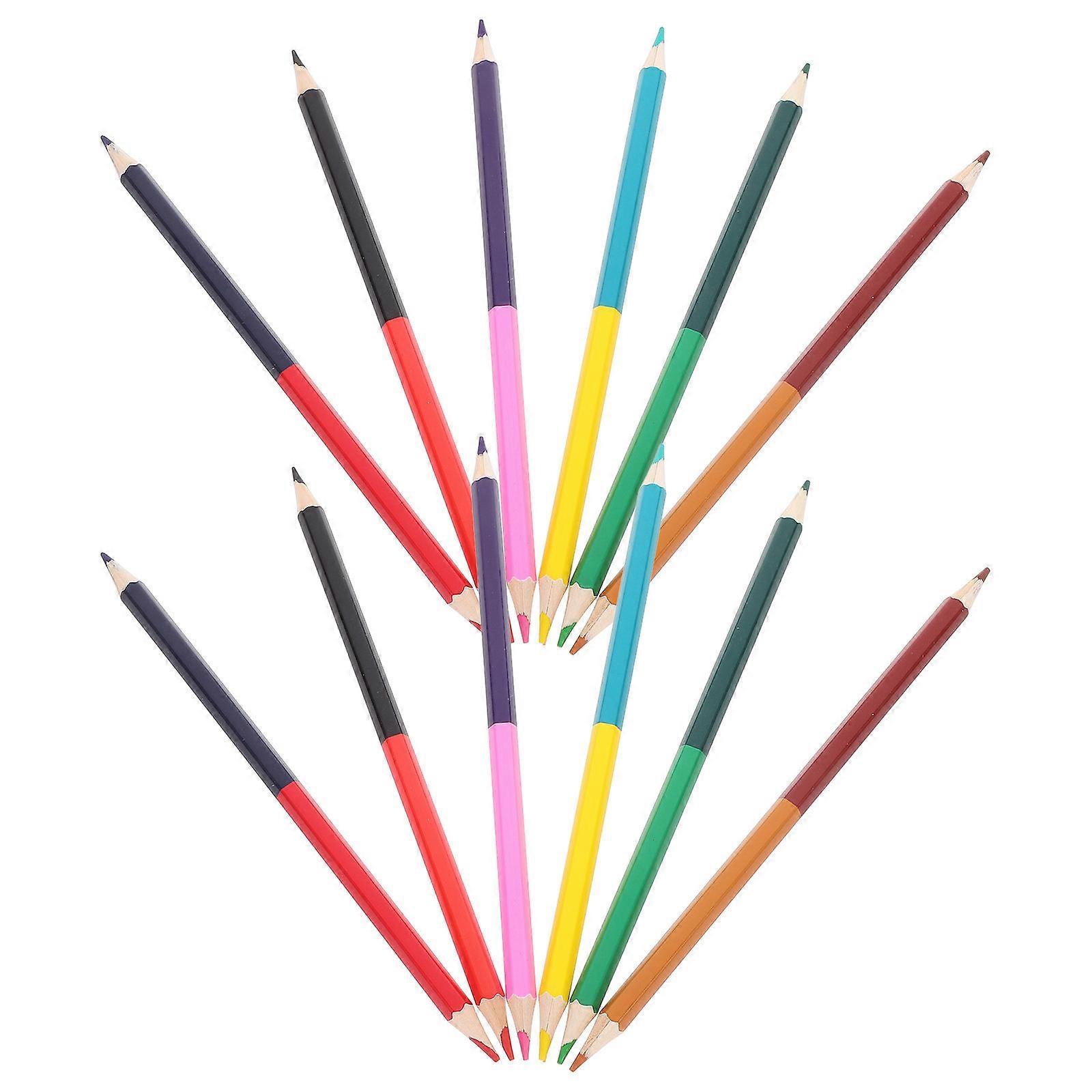 Wood Multicolor Pencils Assorted Color Drawing Pencils with 12Pcs for Craft