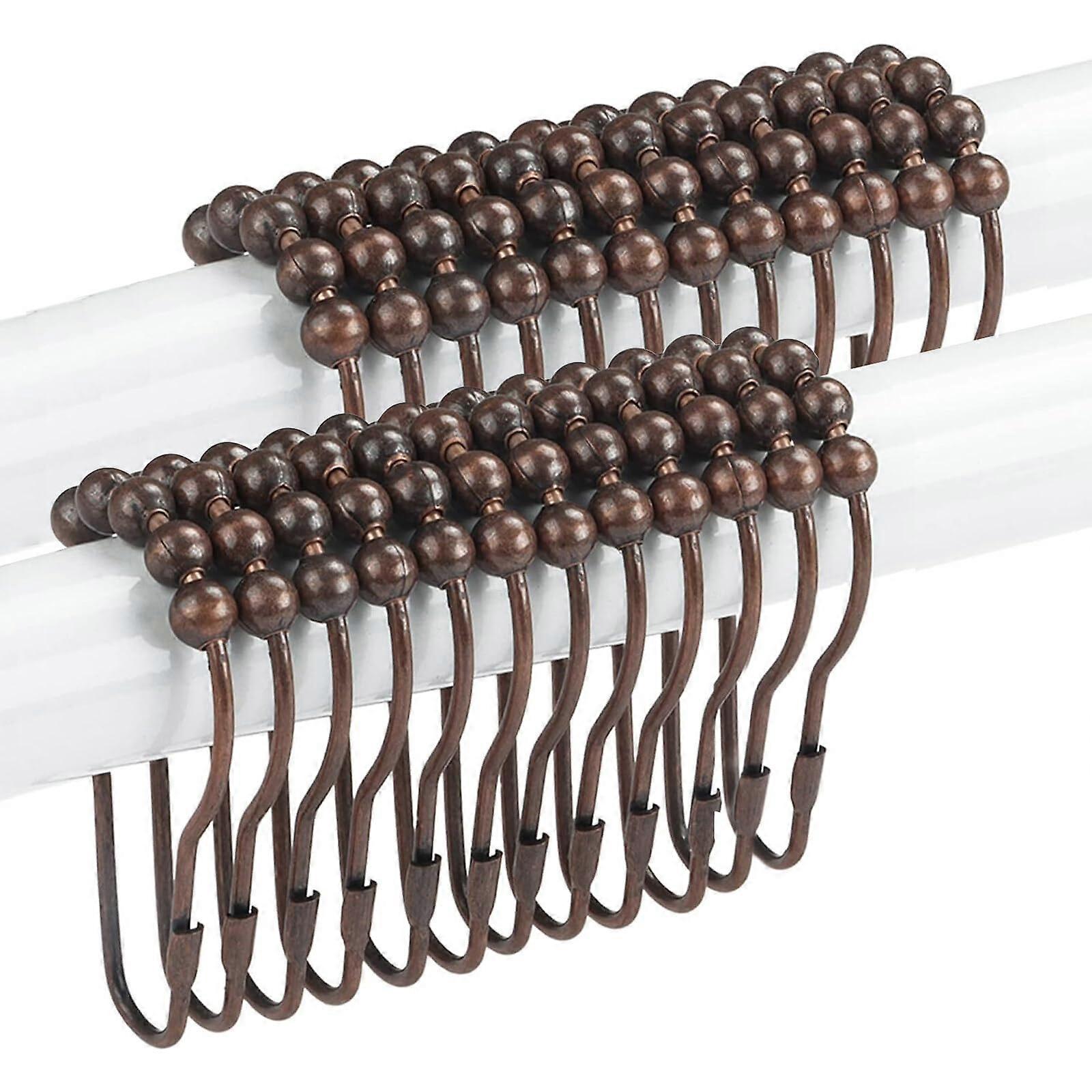 Shower Curtain Hooks Set of 24 RustResistant Heavy Duty Bronze Rings for Effortless Glide