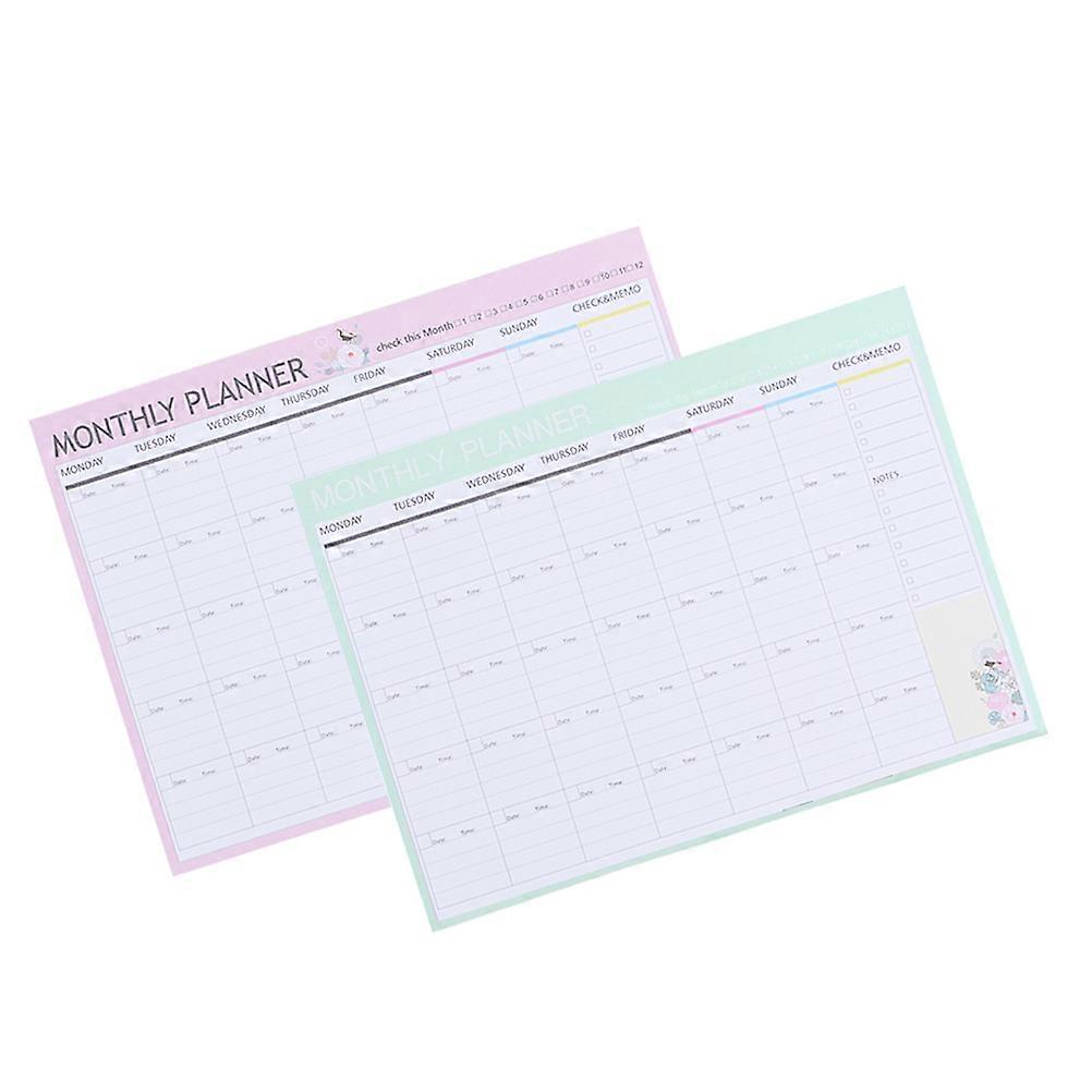 Paper Monthly Planner Notepad for Taking Notes 2 Books Tearable Assorted Color