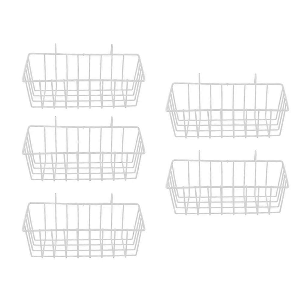 5Pcs Hanging Basket for Wire Wall Grid Panel, Wall Mount Hanging Organizer, Wire