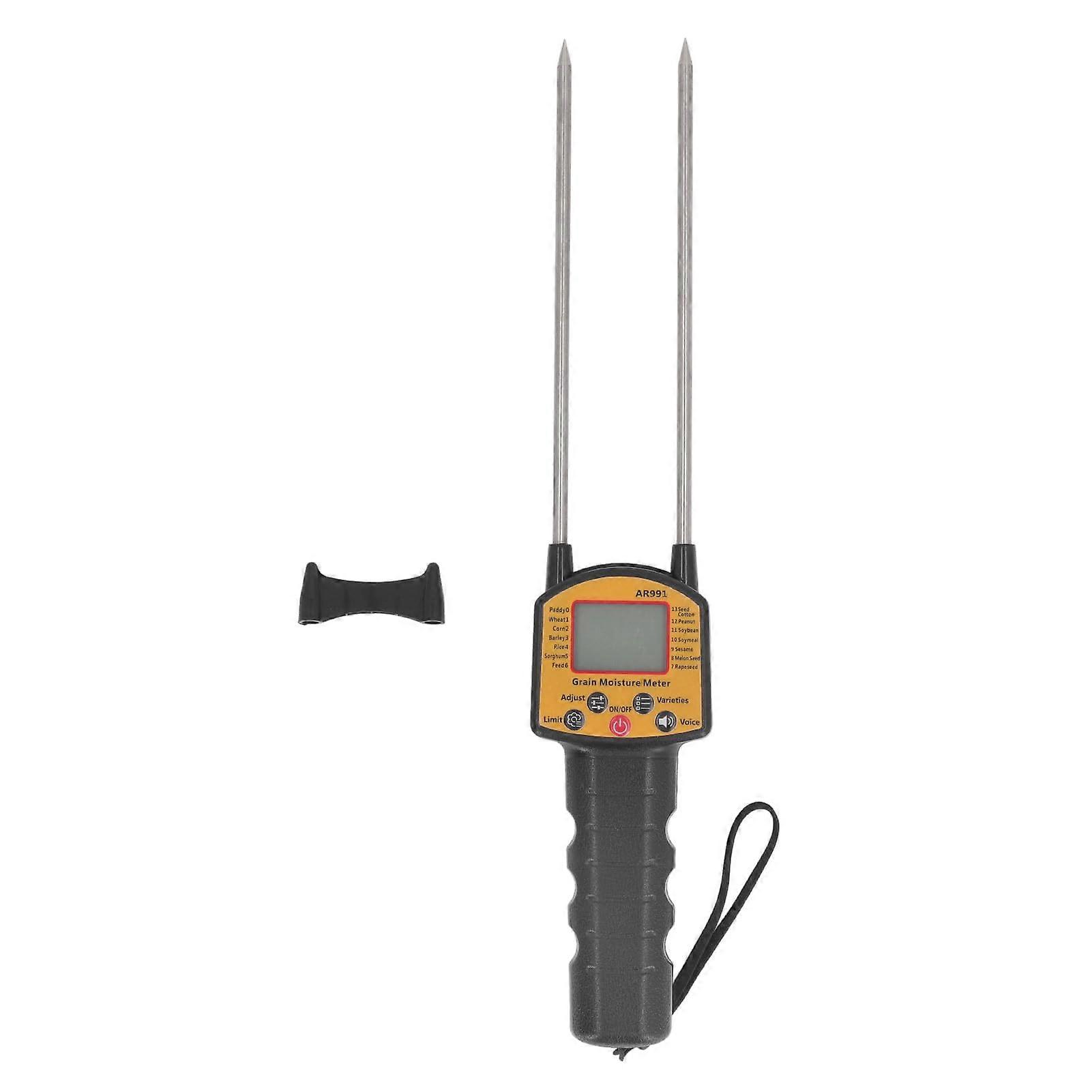 Grain Moisture Meter Digital LCD Dual Probe  Accuracy with Voice Prompt for Rice Wheat Corn Soybean