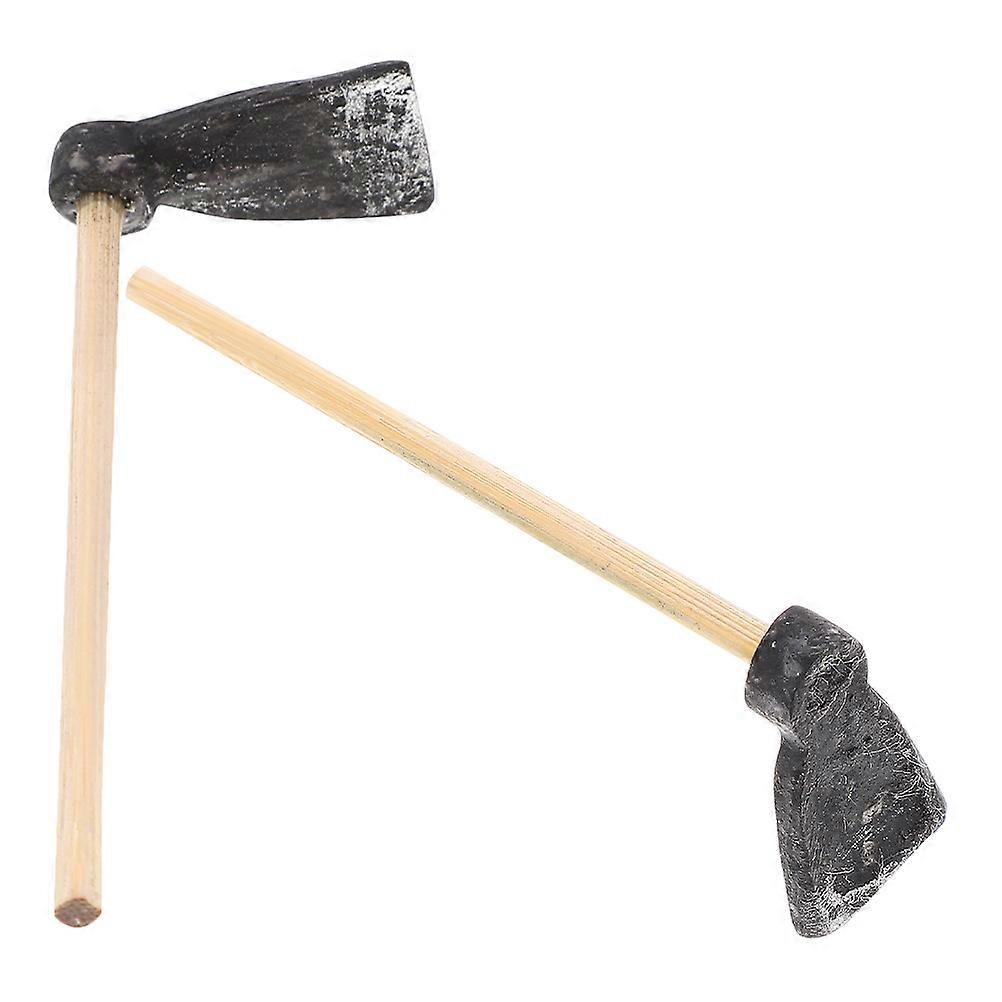 Mini Hoe for Dollhouse Mini Garden Hoe Tool for Decor 2Pcs