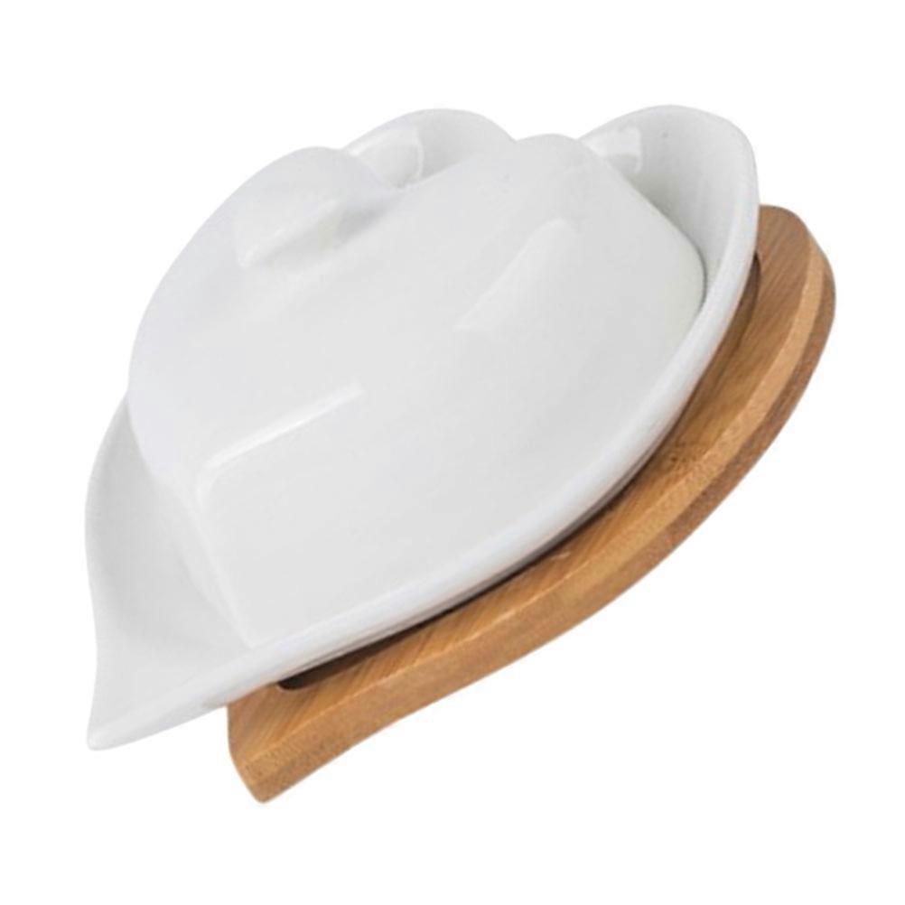 Heart Plates Ceramic Butter Holder Classic Appearance Restaurant Use 1Set