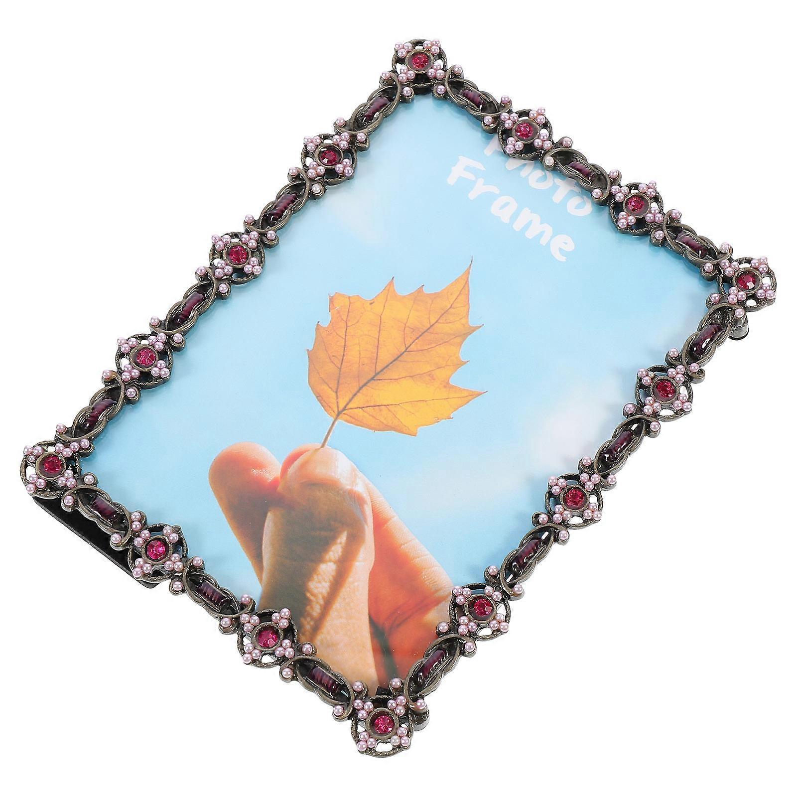 Desk Photo Frame with Rhinestone 6inch Multipurpose Ornament