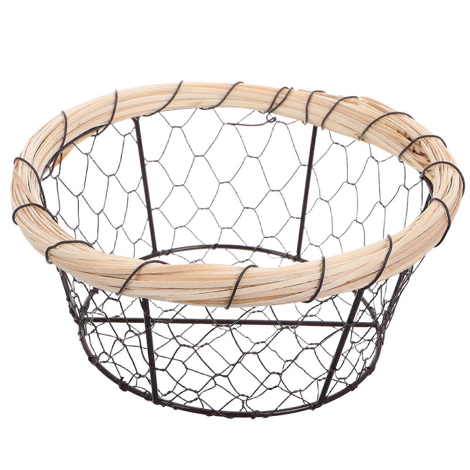 Black Iron Wire Basket Bread Holder for Kitchen Cabinets