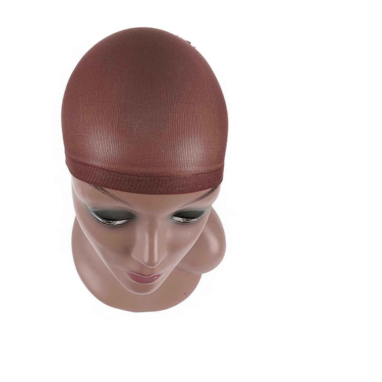 Red Coffee Nylon Wig Cap 2 Pack for Secure Wig Placement Breathable Stretch Fit Comfort