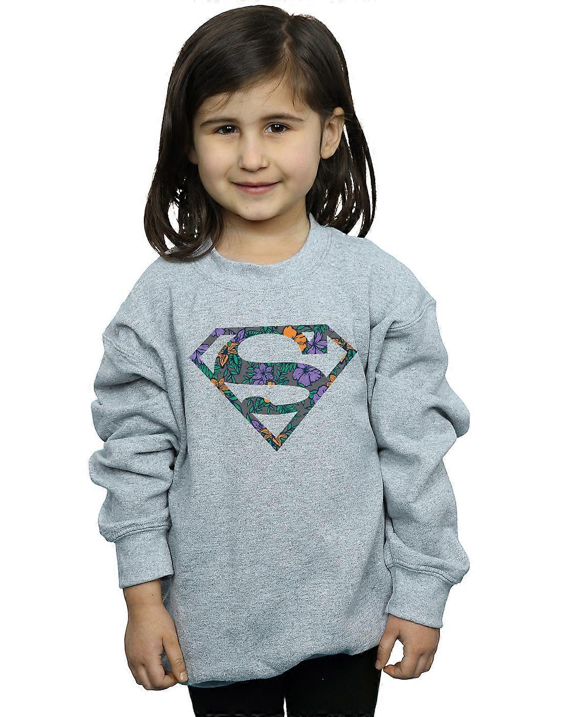 DC Comics niñas Superman Logo Floral 1 sudadera