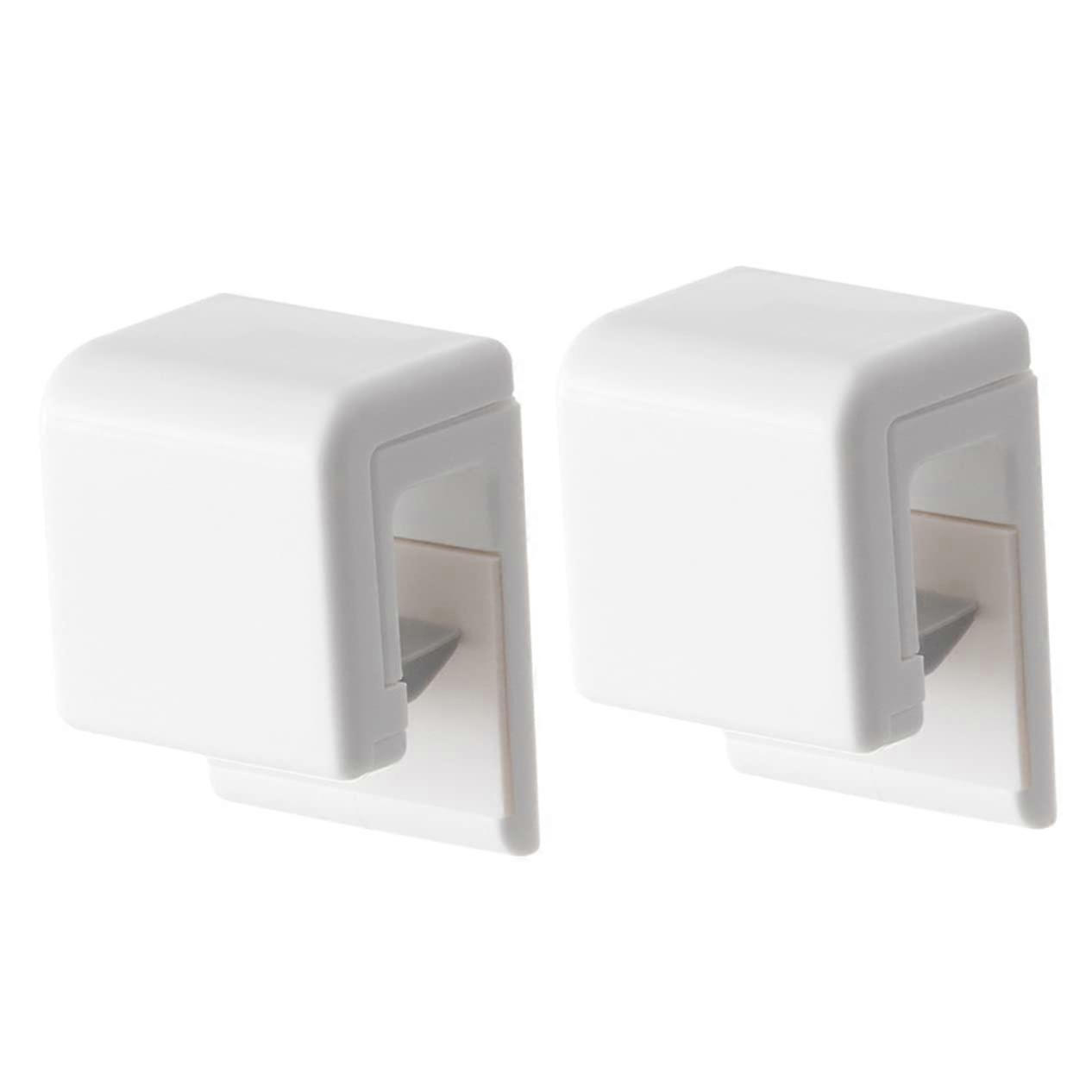 2pcs Self Adhesive Toothpaste Holder Waterproof Bathroom Wall Hooks Space Saving White