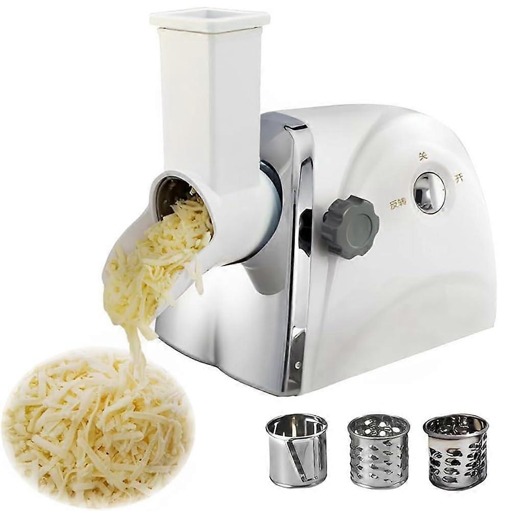 Electric Cheese Grater and Vegetable Slicer with Multiple Blade Sizes for Fast Shredding Kitchen Use