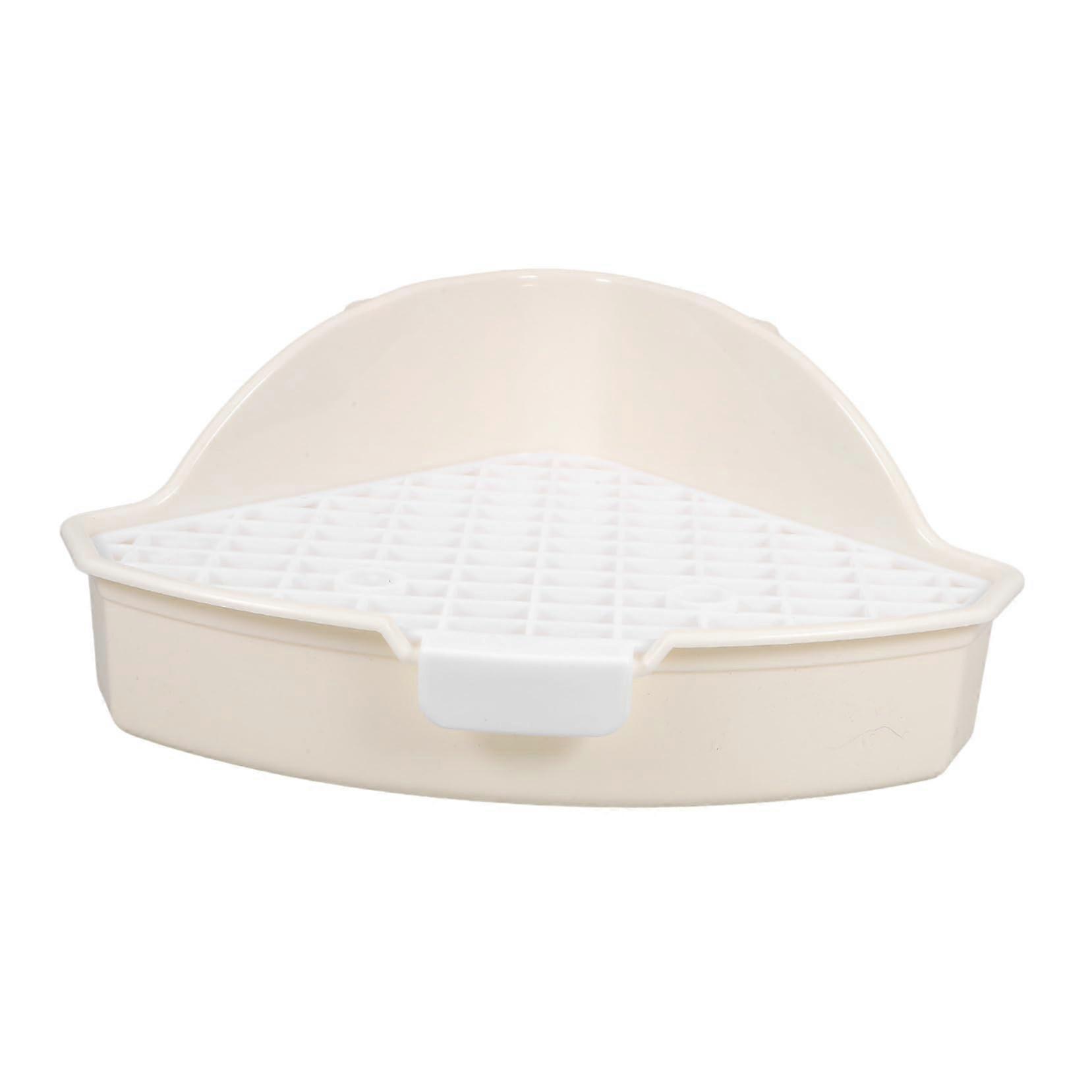 Rabbit Litter Box Corner Tray for Small Animals, Large Capacity with Detachable Grid Cleaning